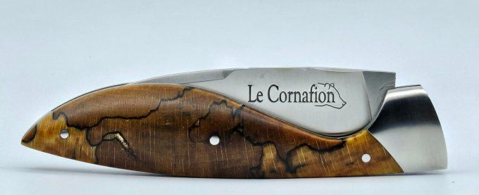 Le Cornafion, manche en hêtre échauffé en bois de bout stabilisé (HES03)